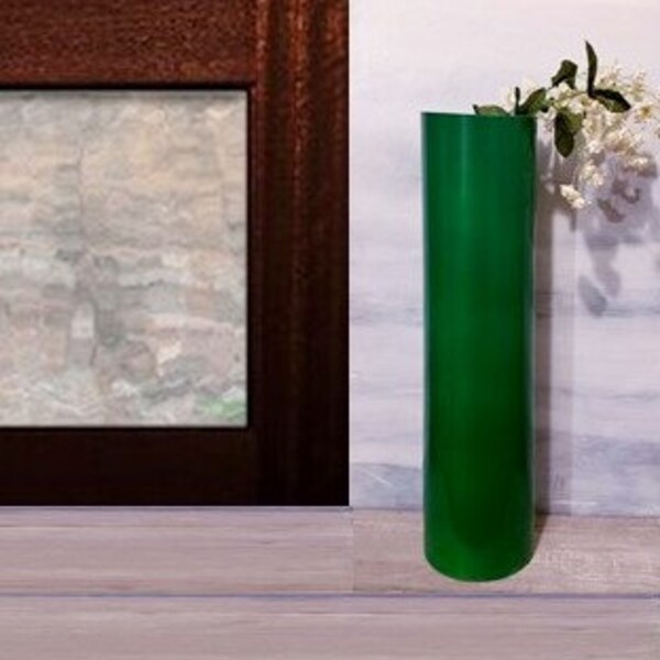 Tall Floor Vase Green Glass Etsy