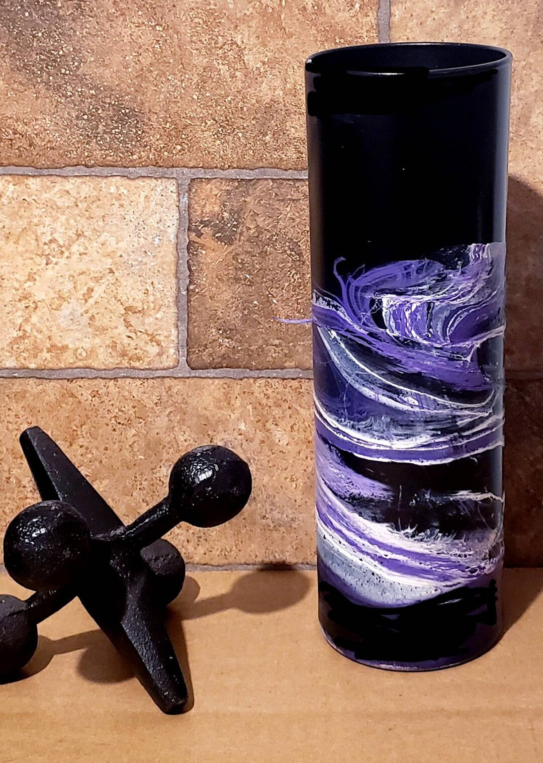 Tall Floor Vase Purple Floor Vase 3 Feet Tall Purple Black Etsy