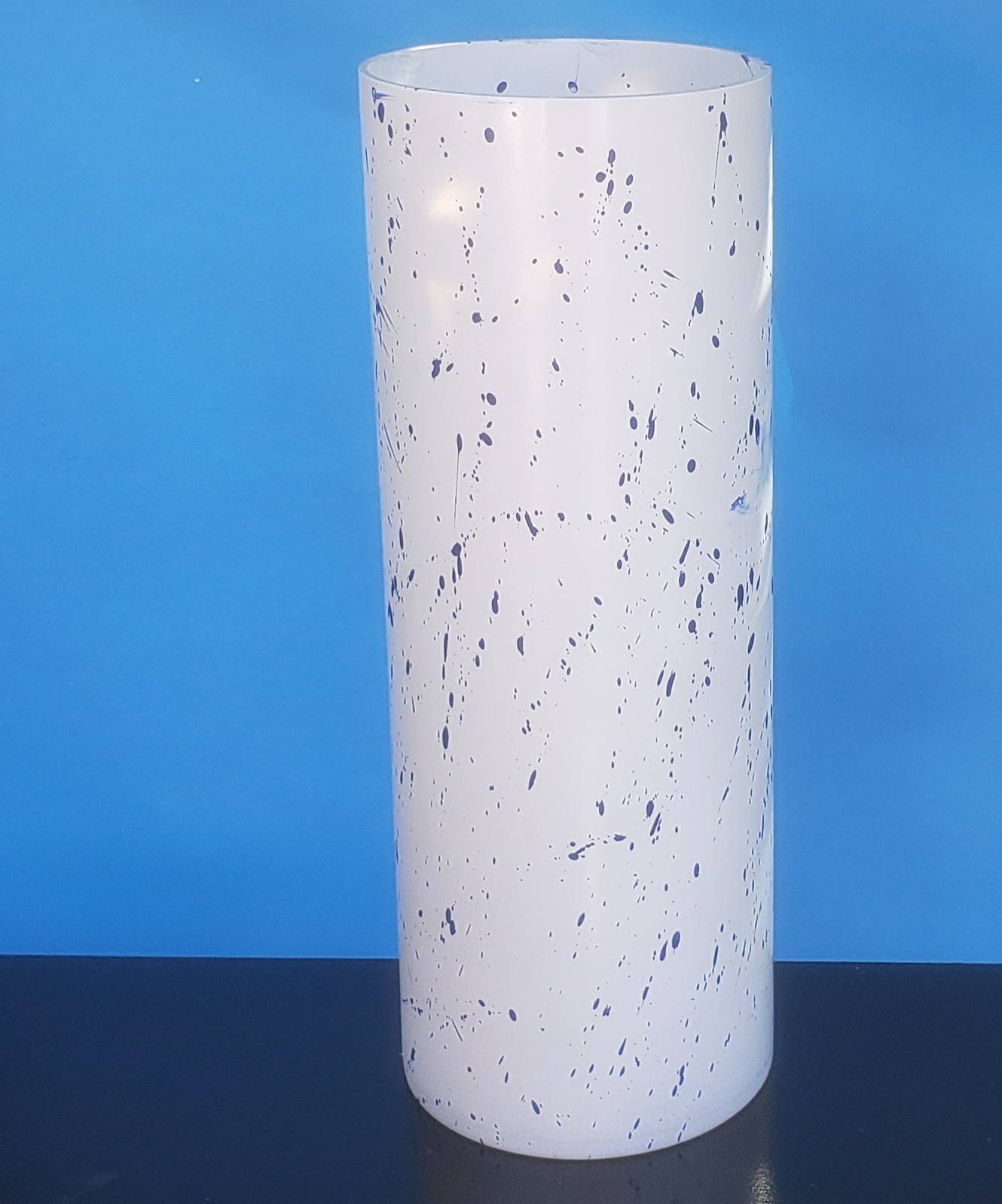 Vaso bianco alto, vaso da terra alto, vaso, vaso di vetro alto, vaso bianco blu alto, vaso alto da terra, vaso da terra alto 16 pollici, regalo di noz