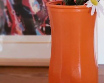 Tall Orange Glass Vase, Orange Vase, Fall Vase, Hand Painted Vase, Tall Orange Vase, Modern Orange Vase, Cylinder Vase, Wedding Gift