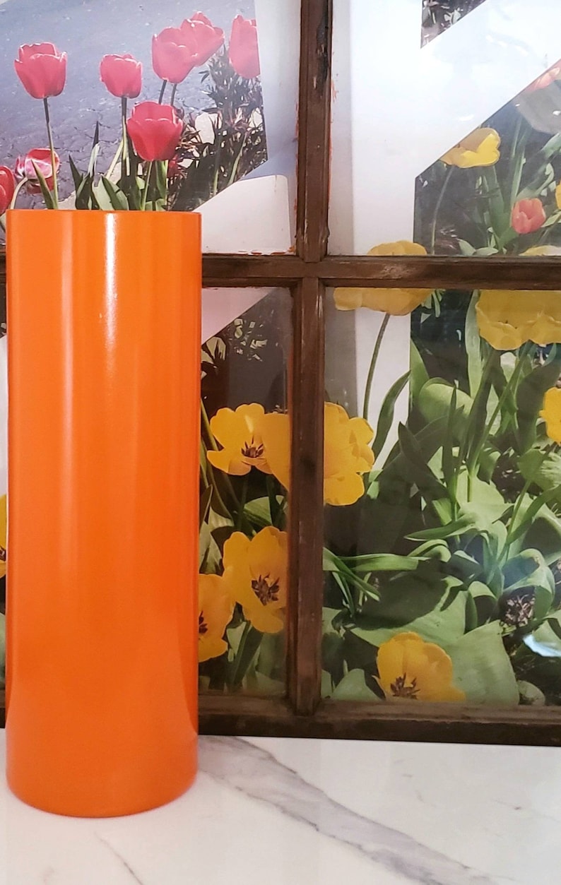 Tall Floor Vase Orange Floor Vase 3 Feet Tall Tall Floor Etsy