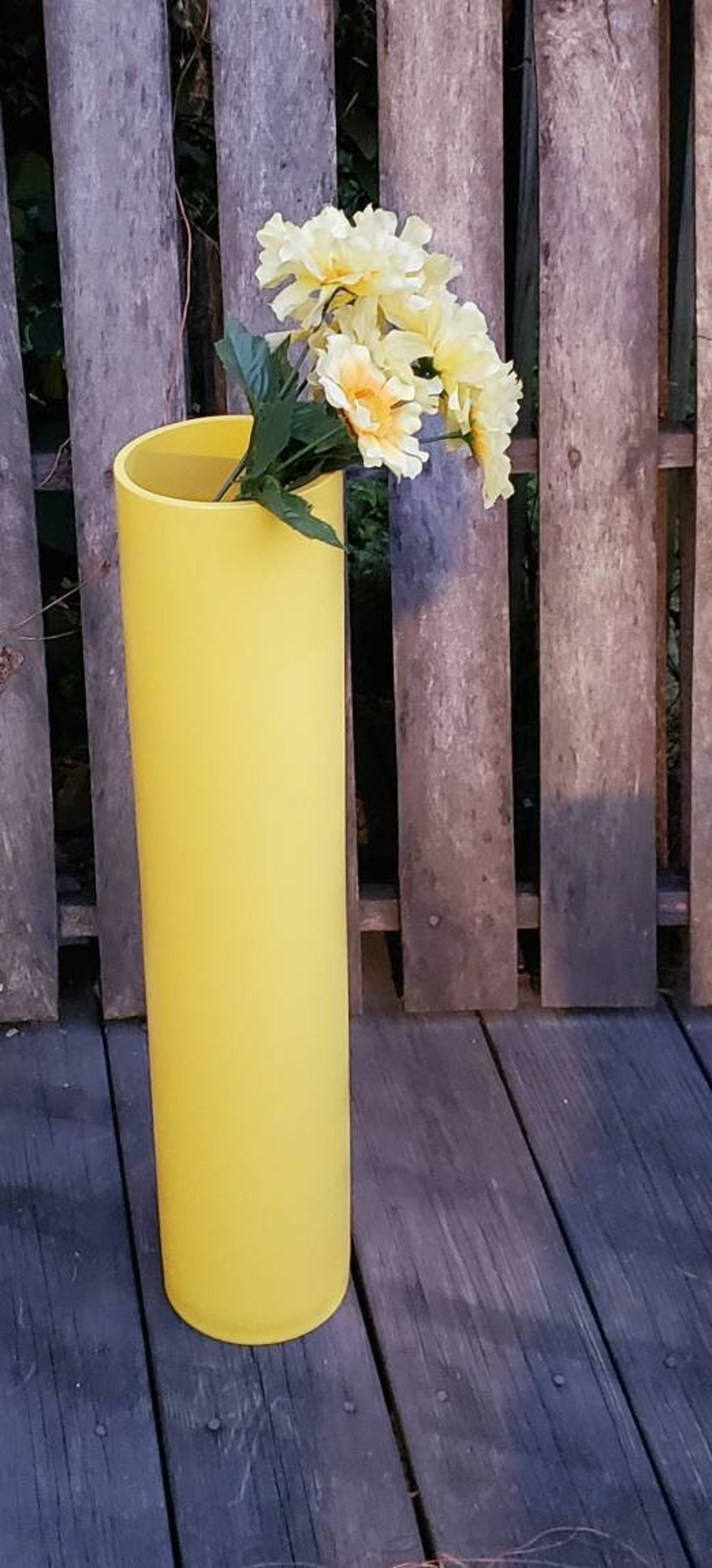 Tall Floor Vase Floor Vase 3 Foot Tall Large Yellow Floor Etsy