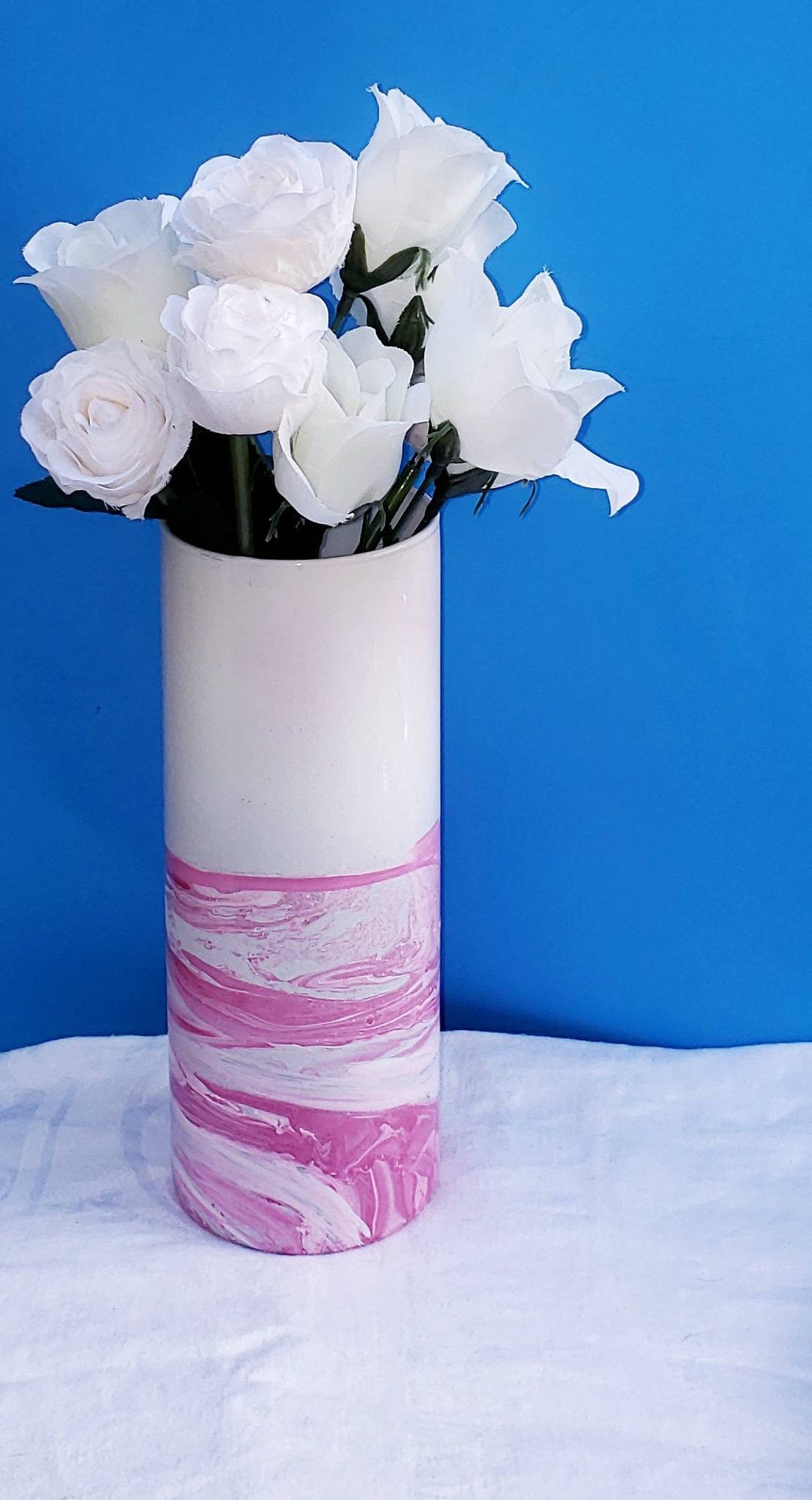 Tall Floor Vase Pink Large Floor Vase Pink Glass Vase Large Etsy