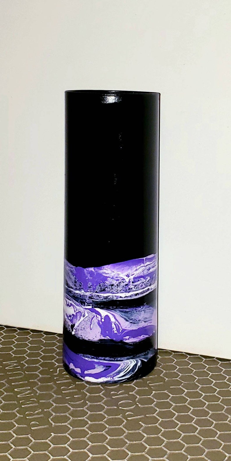 Tall Floor Vase Purple Floor Vase 3 Feet Tall Purple Black - Etsy