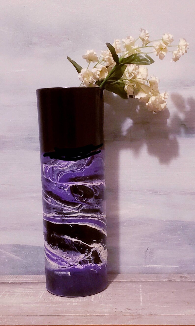Tall Floor Vase Purple Floor Vase 3 Feet Tall Purple Black Etsy