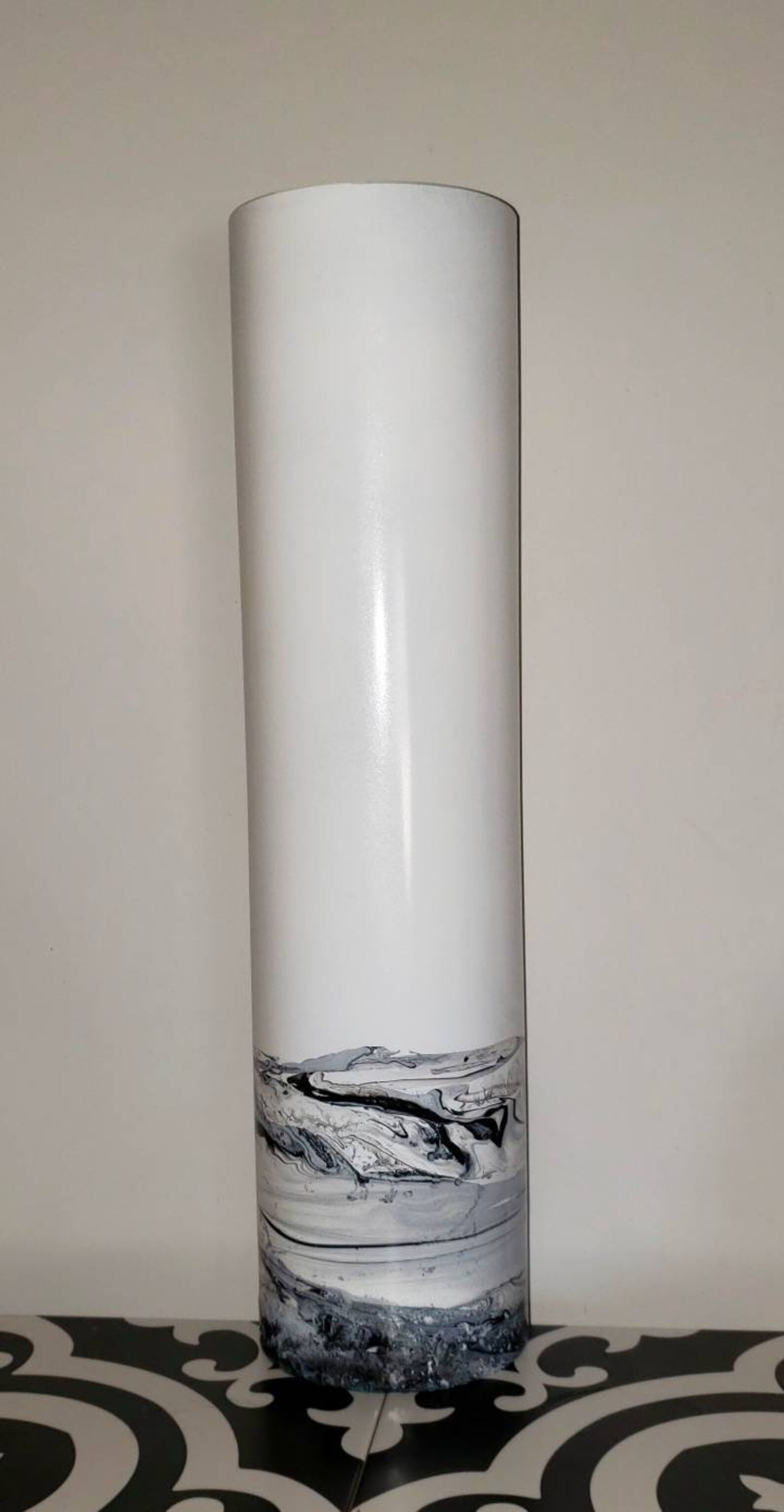 Floor Vase Tall/White Glass Floor Vase Etsy
