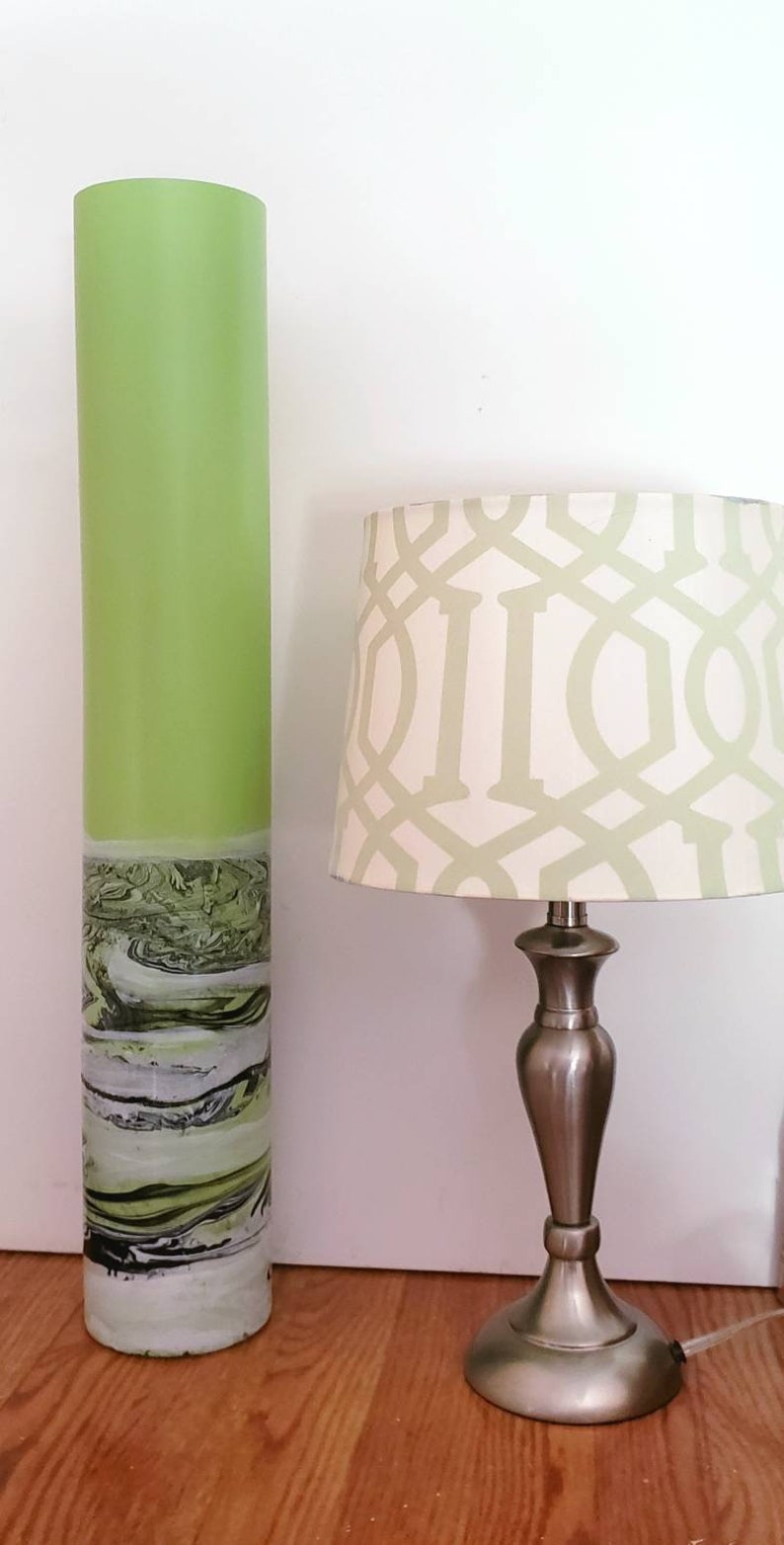 Tall Skinny Floor Vase Modern Tall Skinny Green Glass Vase Etsy