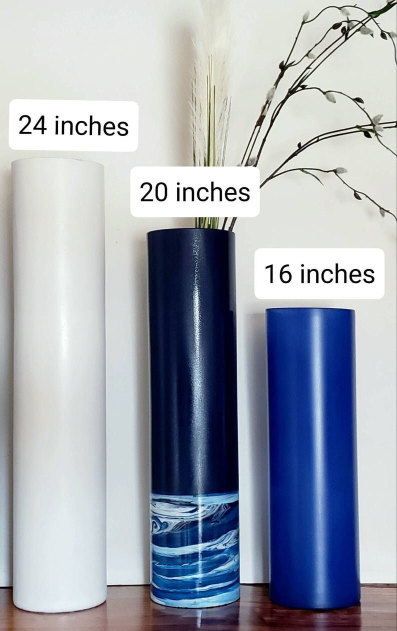 Floor Vase Tall/Navy Blue Glass Vase Etsy