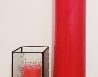 Floor Vase, Floor Vase 3 feet tall, Floor Vase, Red Glass Vase, Tall floor Vase, Floor Vase Glass, Tall vase for Floor, Tall Christmas Vase