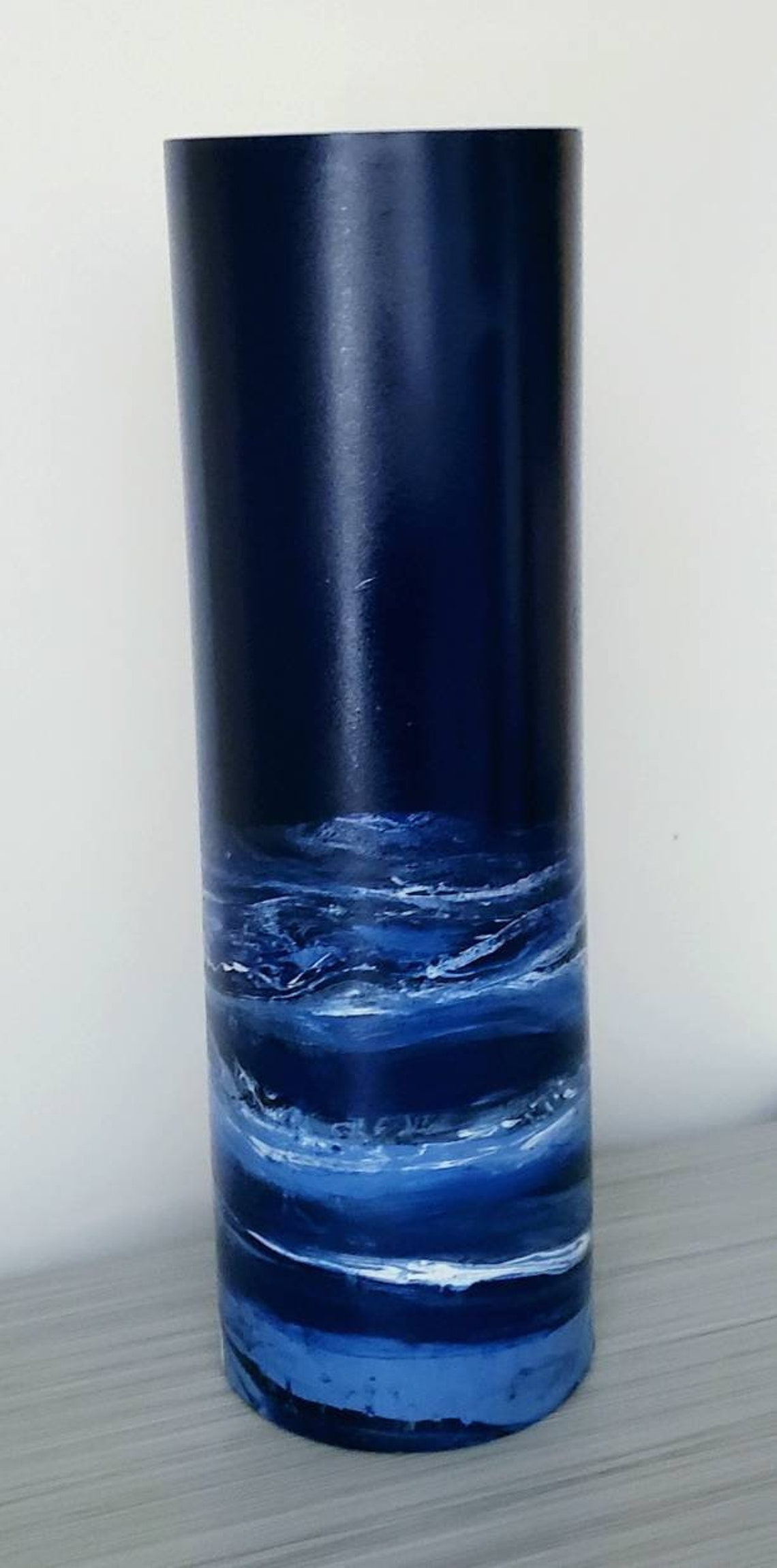 Floor Vase Tall/Navy Blue Glass Vase Etsy