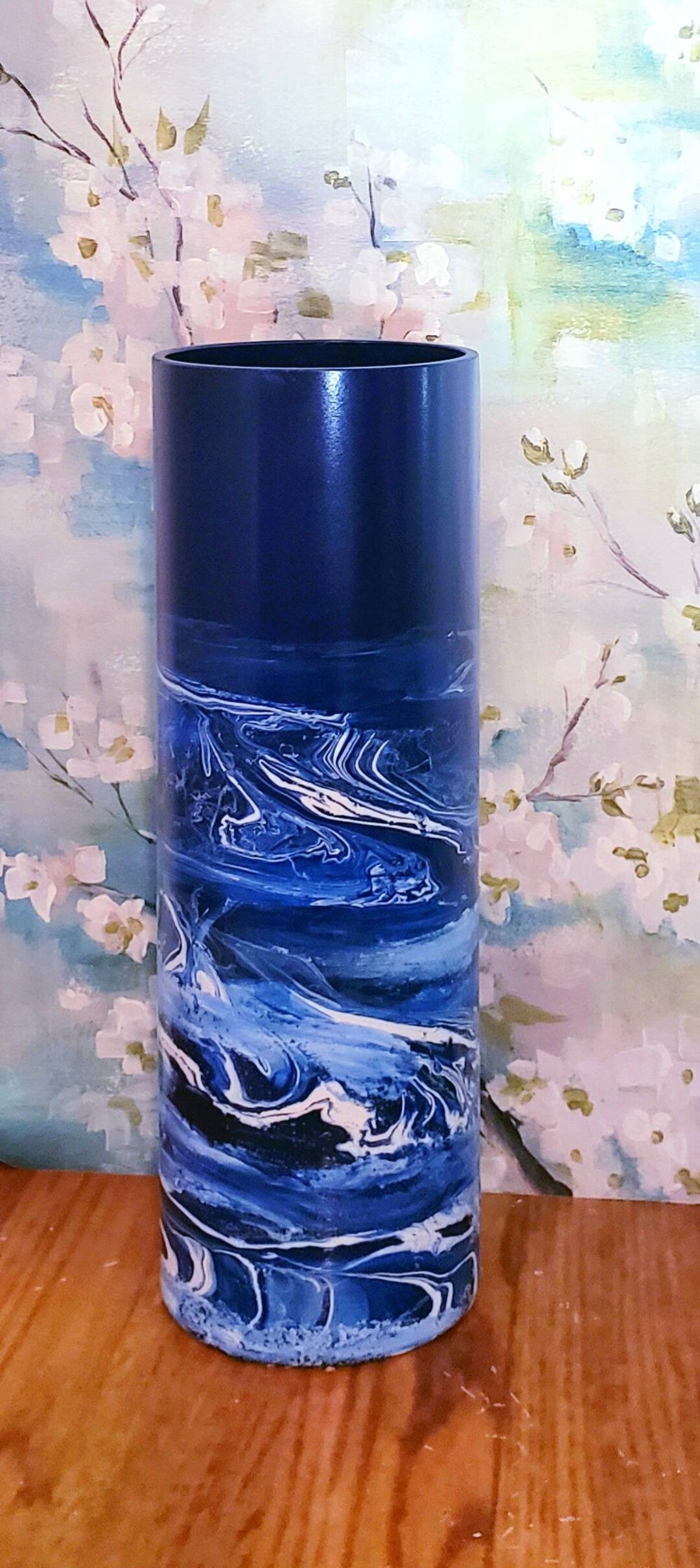 Tall Floor Vase Blue Large Glass Floor Vase Floor Vase 2 Etsy