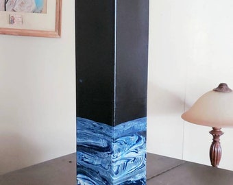 Floor Vase, Tall Floor Vase, Tall Blue Floor Vase, Glass Floor Vase, Floor Vase 24 in, Floor Vase 2 feet tall, Blue Floor Vase Tall, Decor