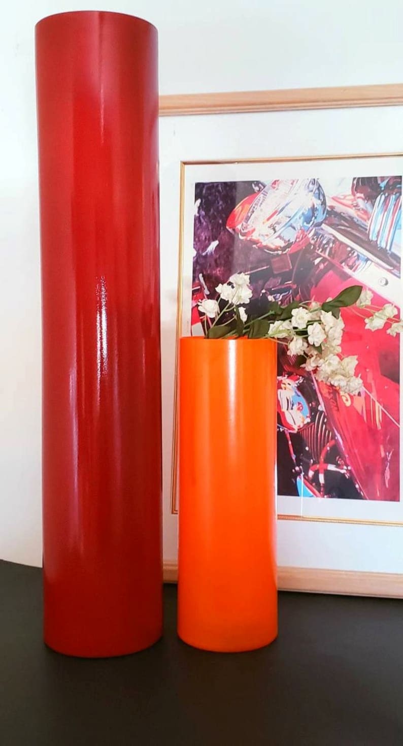 Tall Floor Vase Orange Floor Vase 3 Feet Tall Tall Floor Etsy
