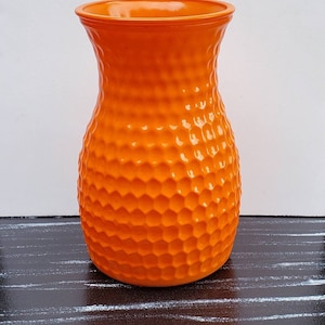 Vintage Orange Glass Vase, Vintage Vase, Orange Glass Vase, Modern Glass Vase Orange, Tall Orange Vase, Large Orange Vase, Orange Glass Vase