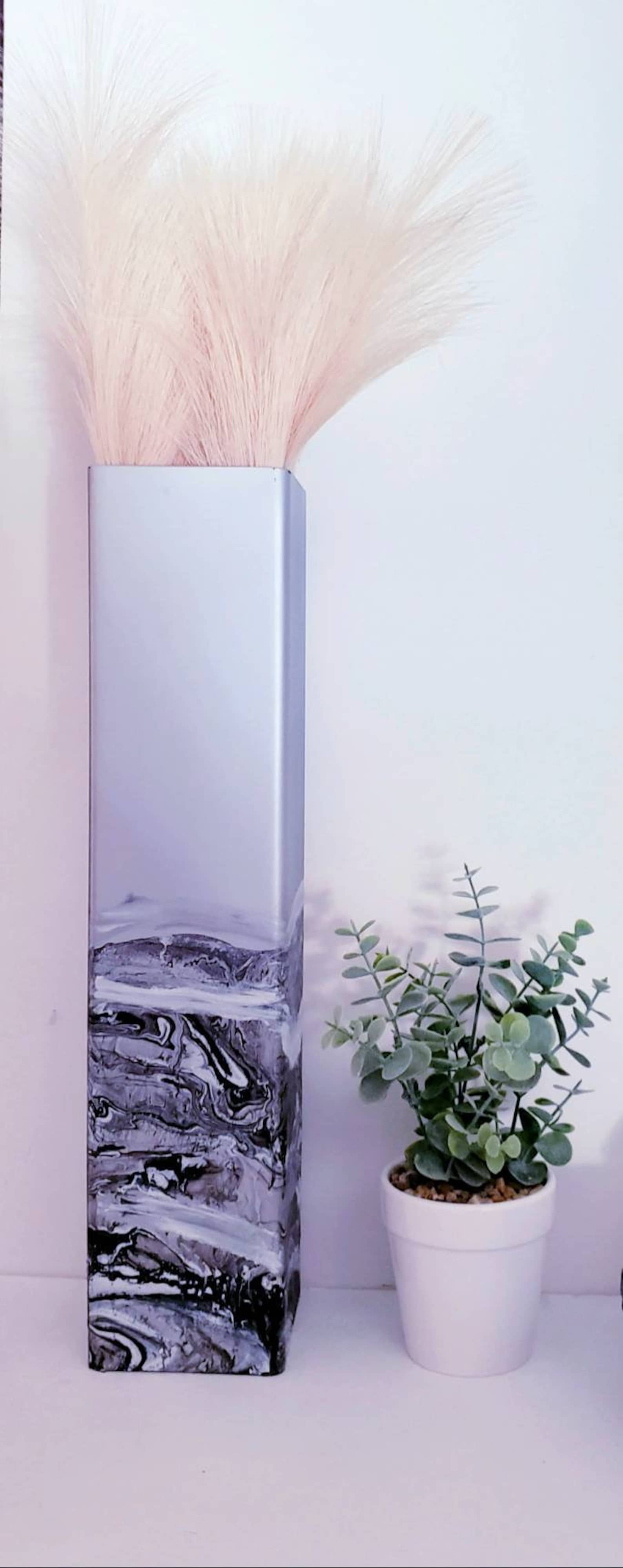 Tall Floor Vase Floor Vase 2 Feet Tall Silver Vase Tall Etsy