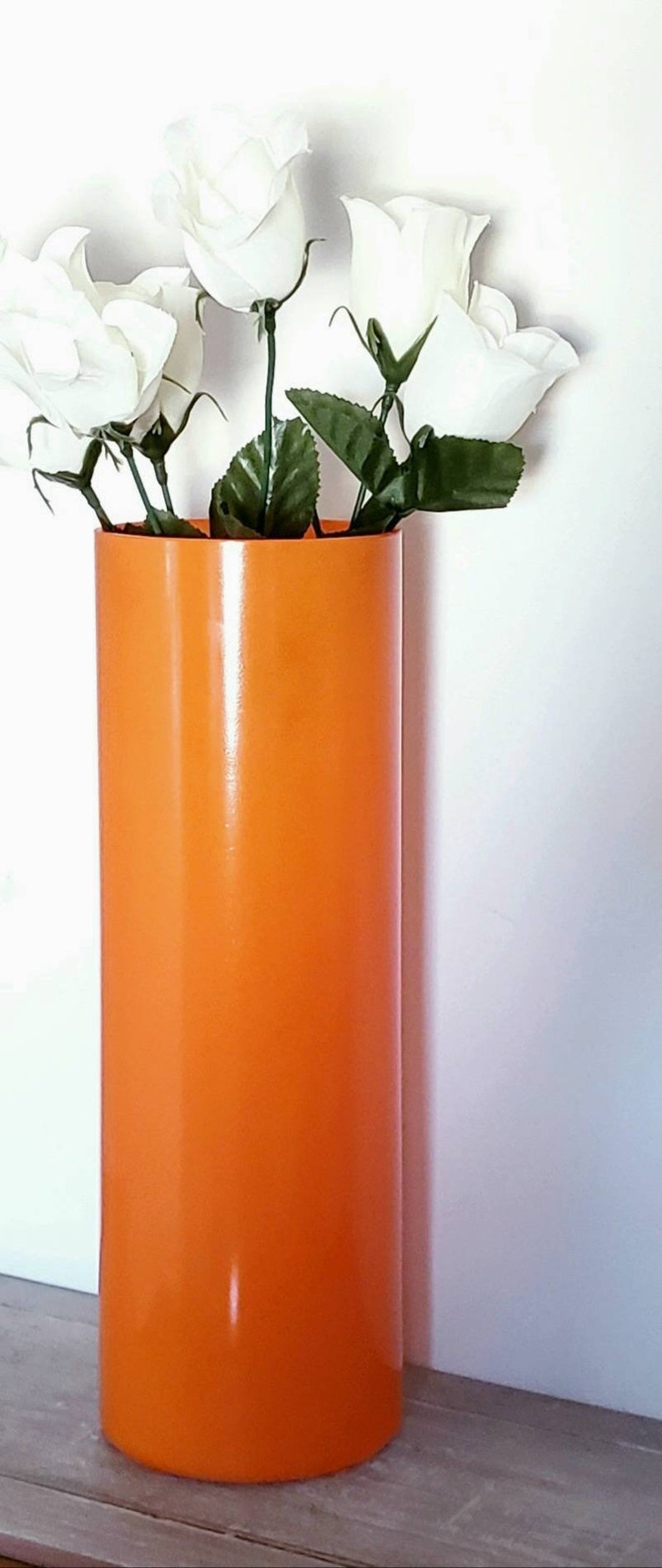Tall Floor Vase Orange Large Floor Vase Floor Vase 3 Feet Etsy