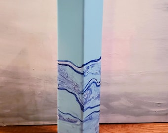 Floor Vase Teal, Tall Floor Vase, Tall Vase for Floor, Floor Vase Tall, Teal Vase, Tall Coastal Vase, Torquoise Vase, Tall Square Vase Teal
