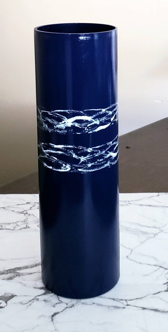 Tall Blue Floor Vase Tall Floor Vase 3 Feet Navy Blue Floor Etsy Hong