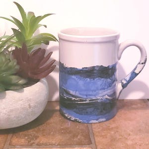 Large Coffee Mug, Gift for Man, Blue Mug for Man, 16 oz Mug, Blue Ceramic Mug, Mug for a Man, 16 oz Coffee Mug, Coffee Gift, 16 oz Mug,