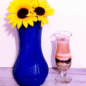 Tall Blue Glass Vase, Tall Blue Vase, Art Deco Vase, Cobalt Blue Glass Vase, Blue Glass Vase, Tall Blue Glass Vase, Blue Decor, Blue Vase