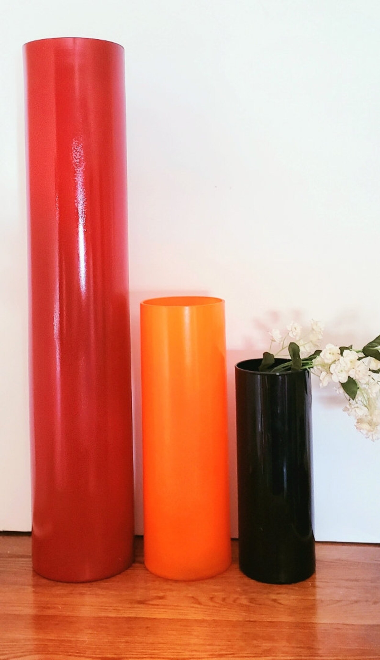 Tall Floor Vase Orange Floor Vase 3 Feet Tall Floor Vase 40 Etsy