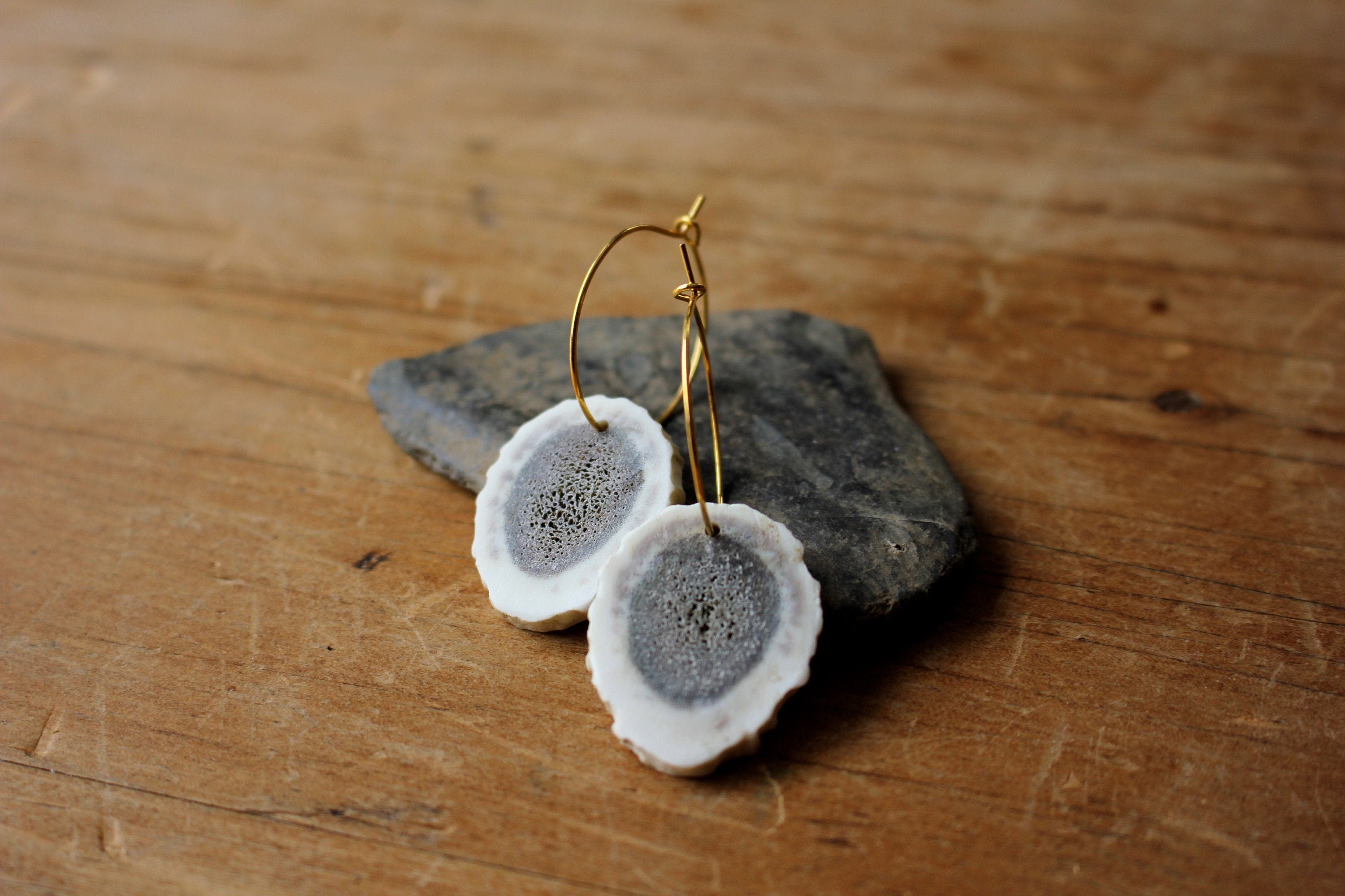 Deer Antler Earrings Moose Antler Real Antler Slices Metal Ring Ear Hook Round Simple Earrings Natural Jewelry Boho Chic Jewel Etsy Canada