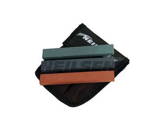 3PC Assorted Grit 120 280 600 Tool Sharpening Stone Set Slipstones In Pouch CT3357