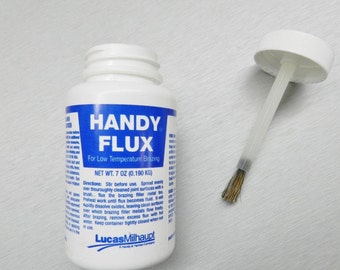 HANDY FLUX PASTE 7 Oz Jar w/ Brush Cap - Silver Soldering Brazing Jewelry Making