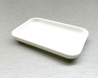 White Plastic Sorting Tray for Diamonds Beads Stones Small Open Tray Rectangular