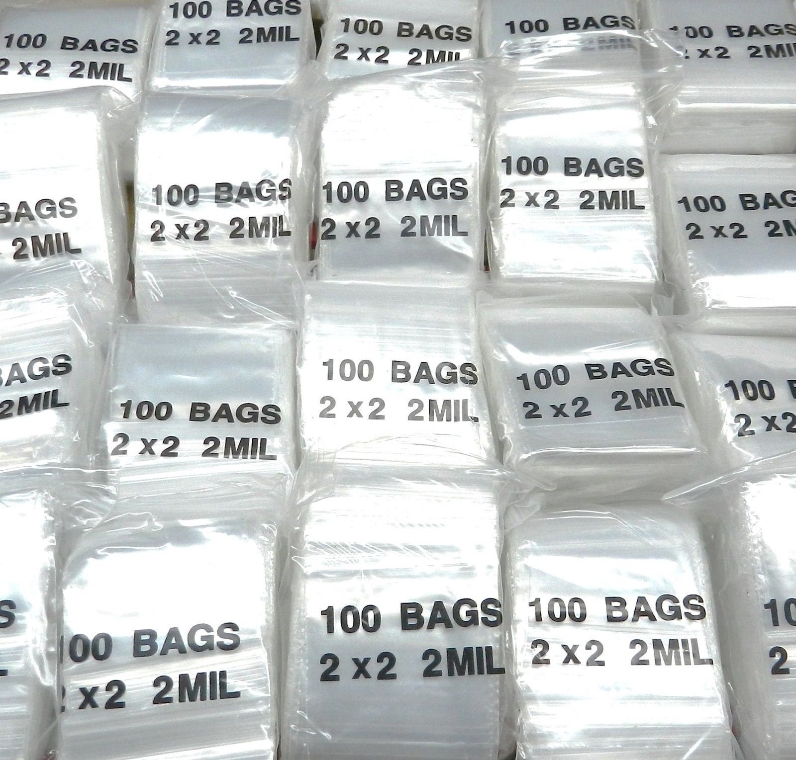 1000 Zip Sealing Top Lock Bags Square 2 Small Sizes 1.5 X 1.5and 2 X 2  Clear Poly 500 Ea. -  Hong Kong