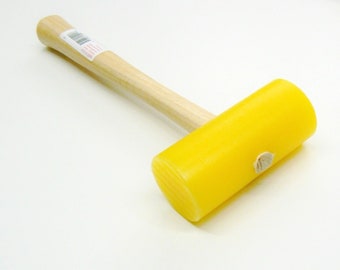 Plastic Mallet 1-3/4" D Polyethylene Yellow Hammer Non Marring Garland USA