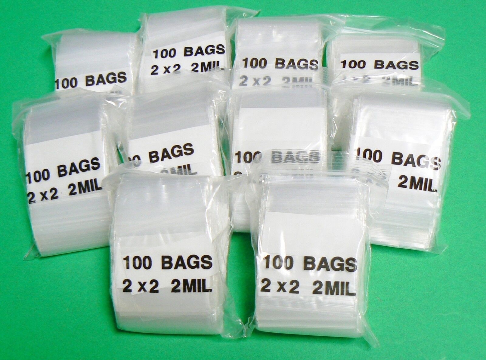  100pc Self Locking 2 x 2 Plastic Bags 2mm Thick All