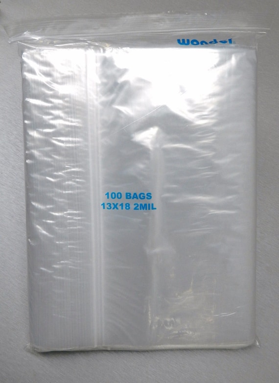 13x18 Zippit Bags Clear 2 Mil Poly Reclosable Large Jumbo Bags 100 Pcs 