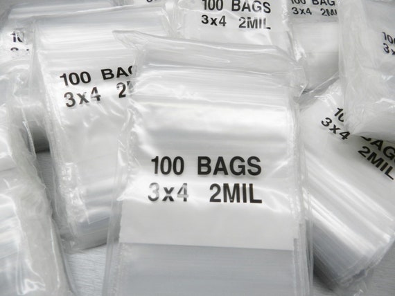 3 x 3 Zip Top Seal lock Reclosable Bags Clear Plastic Zip Seal 2mil Poly  Bags 1000 Pcs