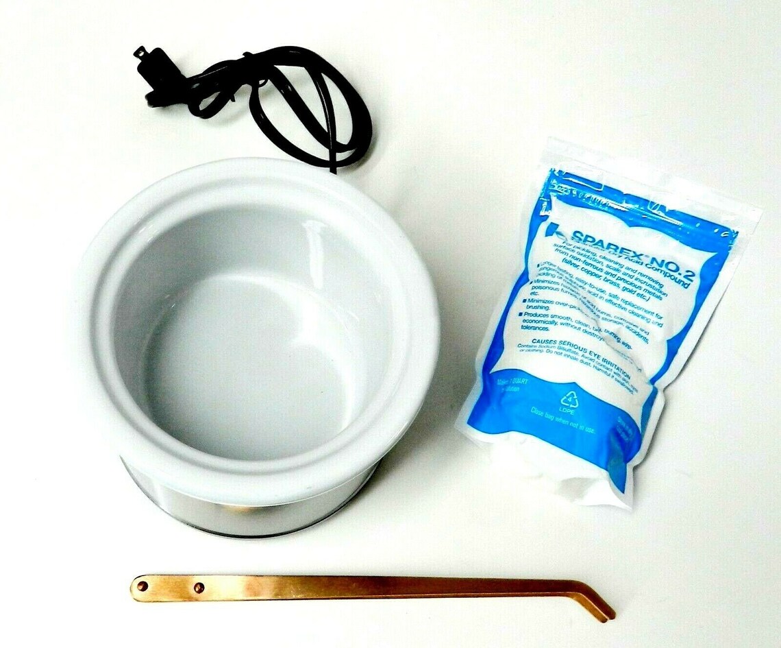 Jewelry Pickling Pickle Pot White With Sparex Copper Tong Etsy