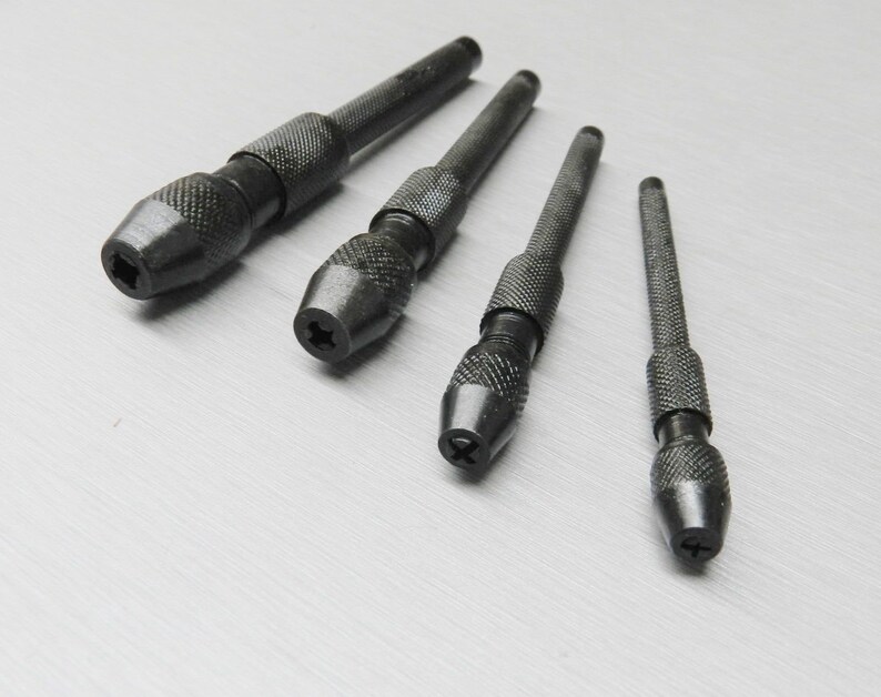 4 Pc Pin Vise Set Hand Held Hollow Handle Black Finish 4 Piece Etsy