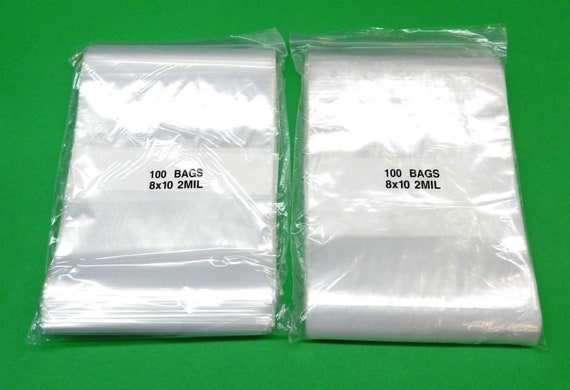 8 x 10, 2 Mil Clear Ziplock Bags