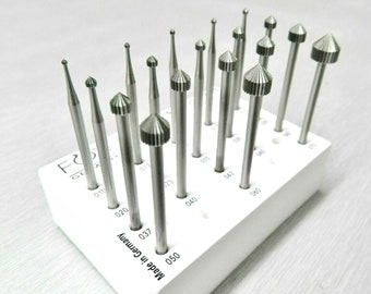 18 Pc Set Jewelry Making Stone Setting Burs Fig 413 Jewelers Setting Bur 010-070 (4E)