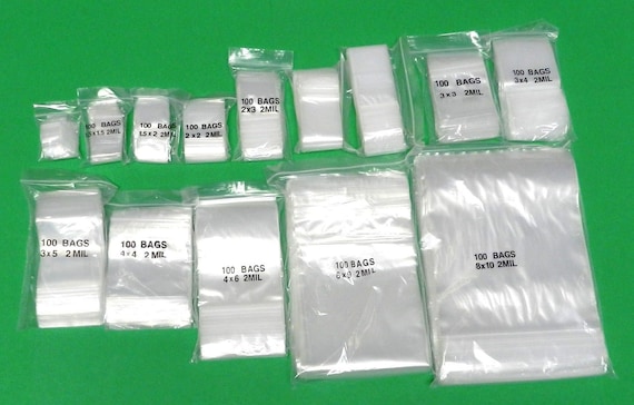 1,400 Zip Top Sealing Lock Bags 2mil Clear Poly Bag All Sizes & Shapes 14  Assorted 100 Per -  Hong Kong