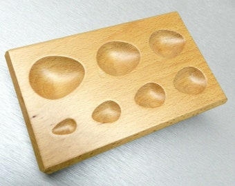 Pear Shape Wood Forming Wooden Dapping Block Jewelry Metal Shaping Tool 7 Sizes