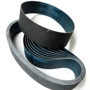 6 x 1-1/2 Sanding Belt 120 Silicon Carbide Abrasive for Expanding Drum Set of 10 belts image 1