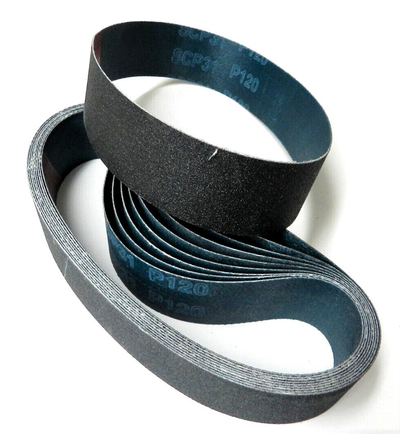 6 x 1-1/2 Sanding Belt 120 Silicon Carbide Abrasive for Expanding Drum Set of 10 belts image 1