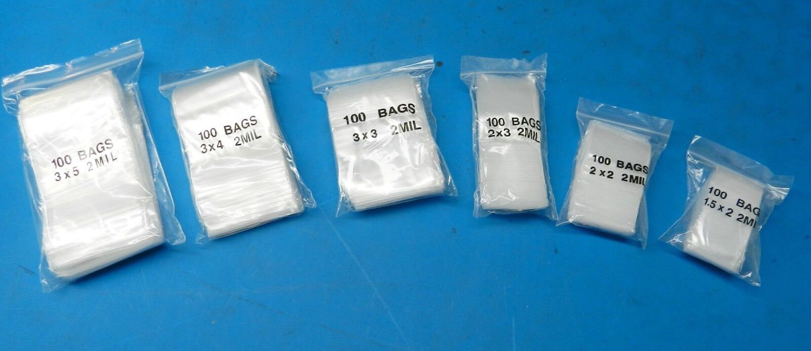 100 4x5 Zip Lock Plastic Baggies 