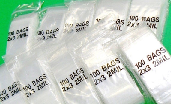 100 Set Reclosable Clear Plastic Poly Bags 3 x 3 Zip Seal 2mil Jewelry  Baggies