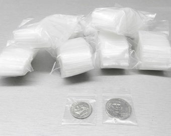 Zip Seal Top Squeeze Bags Reclosable 2mil Clear Poly 1" x 1" Zip Seal Mini 1x1 Baggies 1000 pcs