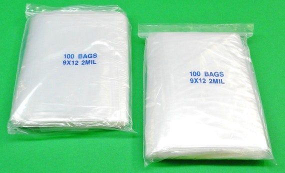 9 x 12, 2 Mil Clear Ziplock Bags