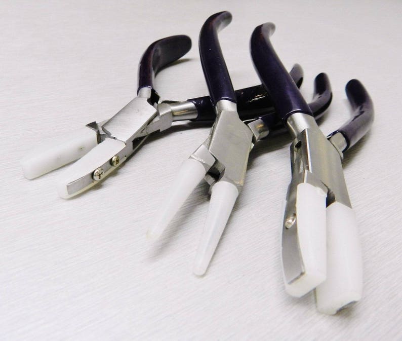 Nylon Jaw Pliers HD 3 Set Jewelry Craft Bead Wire Working Bending Forming Tools 10E image 2
