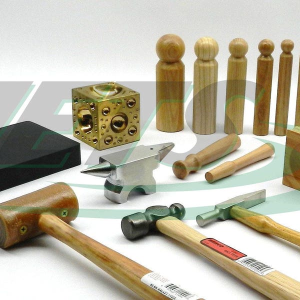 Metalsmith Tool Kit Basic Blocks Hammers Metalsmithing Jewelry Making Tools Set