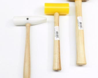 3Pc Mallets Rawhide Nylon and Plastic Non Marring Hammer Jewelry Making & Forming (1.3 FRE)