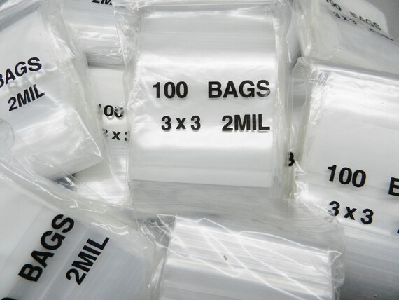 2-Mil White Block Zip Bags